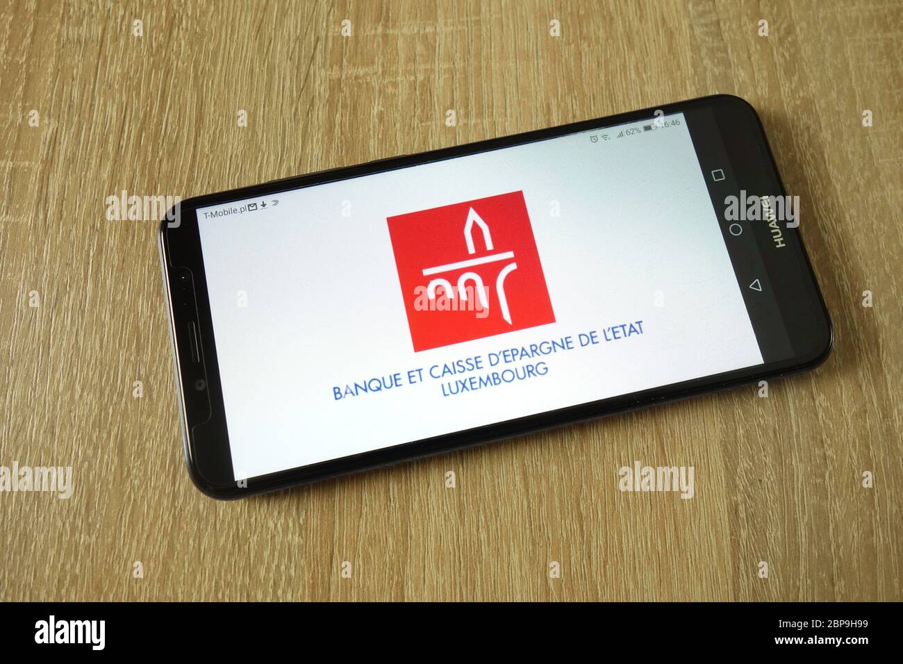 Banque et Caisse d`Epargne de l`Etat logo displayed on smartphone Stock Photo